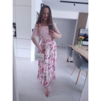 Sukienka PAULA MAXI koronkowa w kwiaty