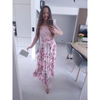 Sukienka PAULA MAXI koronkowa w kwiaty