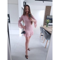Sukienka koronkowa TESA ROŻ mini XS S M