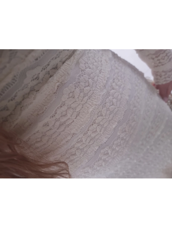 Sukienka maxi haftowana kremowa SELENA