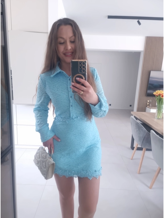 Sukienka ESTERA błętkit koronka L XL