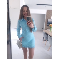 Sukienka ESTERA błętkit koronka L XL