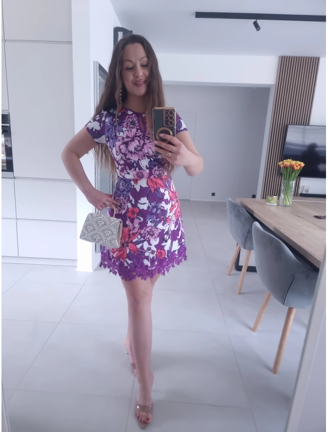 Sukienka KIM koronka elegancka koktajlowa S M