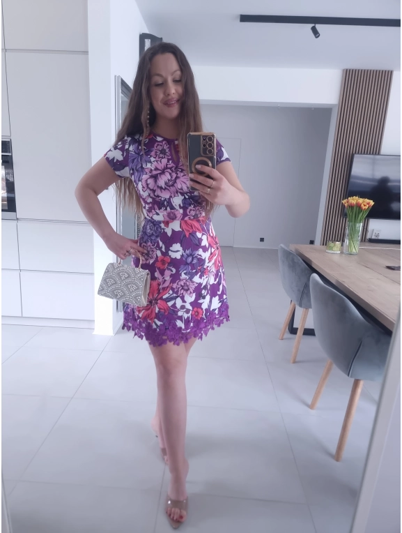 Sukienka KIM koronka elegancka koktajlowa S M