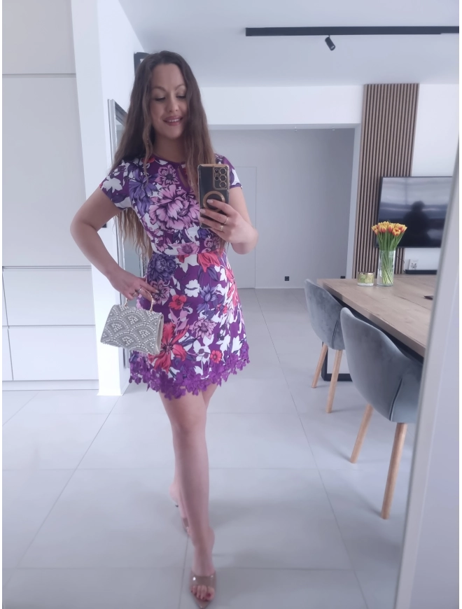 Sukienka KIM koronka elegancka koktajlowa S M