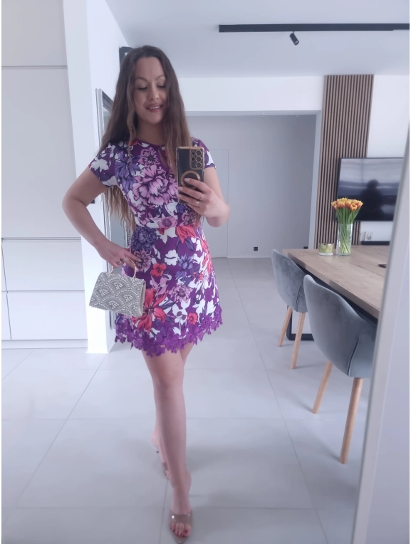 Sukienka KIM koronka elegancka koktajlowa S M