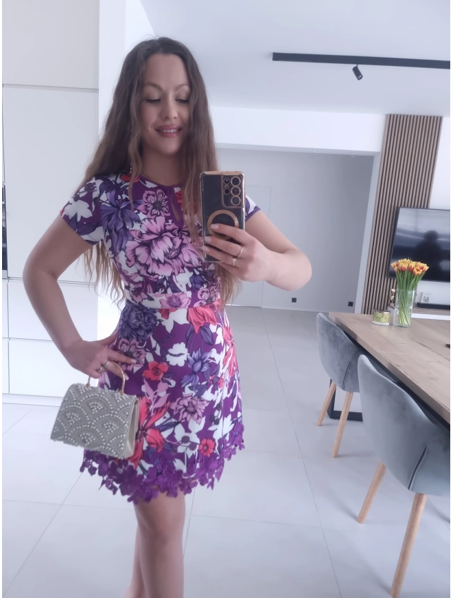 Sukienka KIM koronka elegancka koktajlowa S M