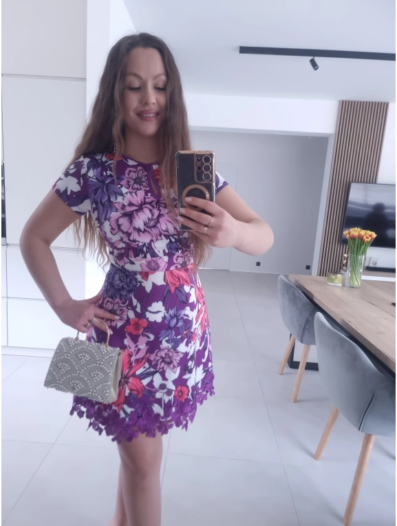 Sukienka KIM koronka elegancka koktajlowa S M