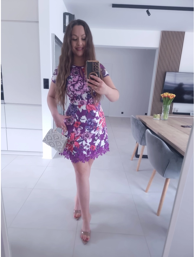 Sukienka KIM koronka elegancka koktajlowa S M