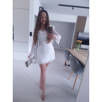 Sukienka ECLET koronkowa biała koktajlowa