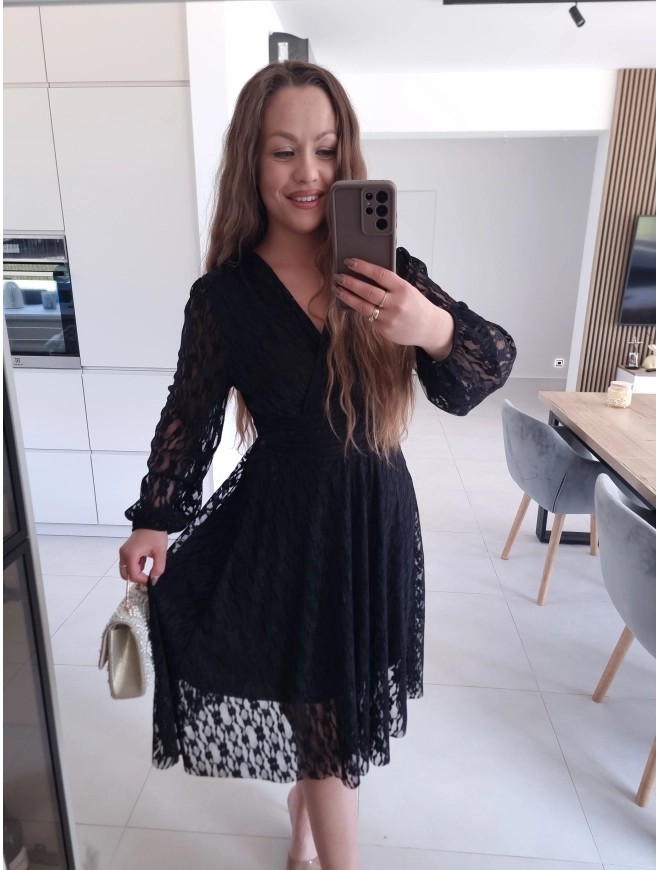 Sukienka TINA czarna koronka M L