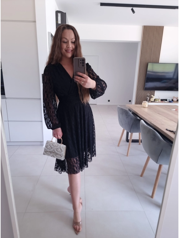 Sukienka TINA czarna koronka M L