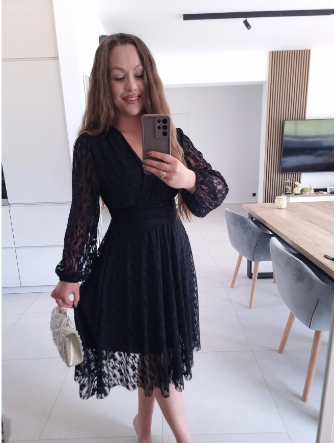 Sukienka TINA czarna koronka M L