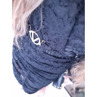 Sukienka czarna koronkowa marszczona GLORI L XL