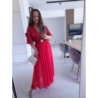 Sukienka czerwonaSELENE MAXI ELEGANCKA cekiny L XL XXL