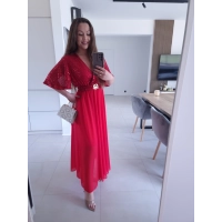 Sukienka czerwonaSELENE MAXI ELEGANCKA cekiny L XL XXL
