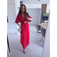 Sukienka czerwonaSELENE MAXI ELEGANCKA cekiny L XL XXL