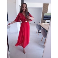 Sukienka czerwonaSELENE MAXI ELEGANCKA cekiny L XL XXL