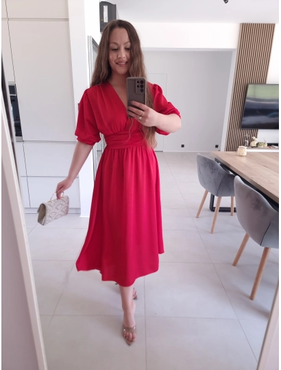 Sukienkasatynowa midi FLORA