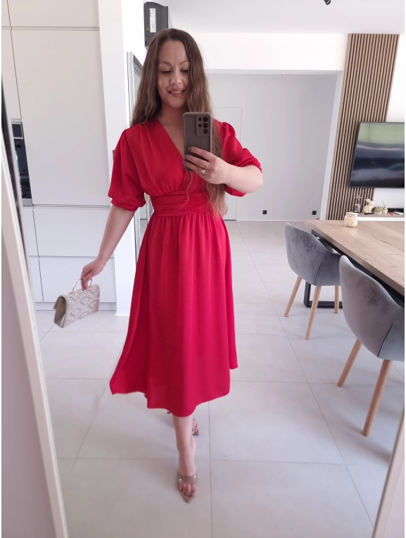 Sukienkasatynowa midi FLORA