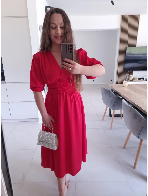 Sukienkasatynowa midi FLORA