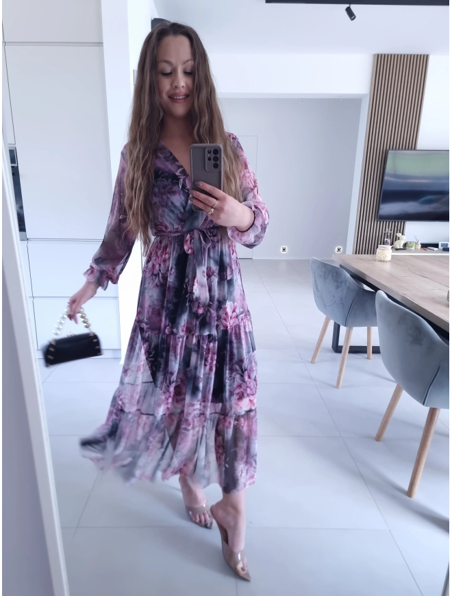 Sukienka maxi siateczkowa DORIS L XL XXL