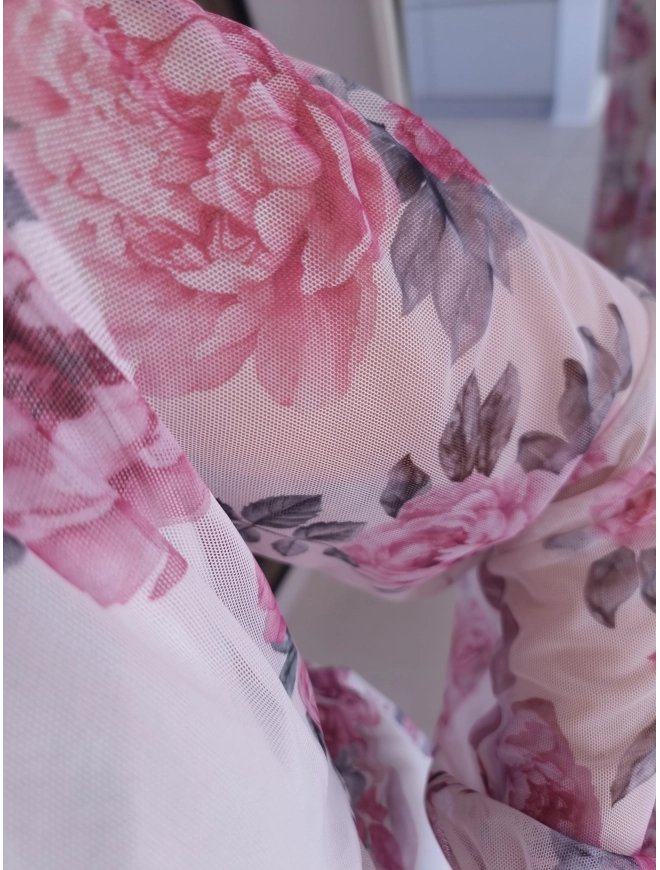 Sukienka siateczkowa w kwiaty ELEGANCKA HERA