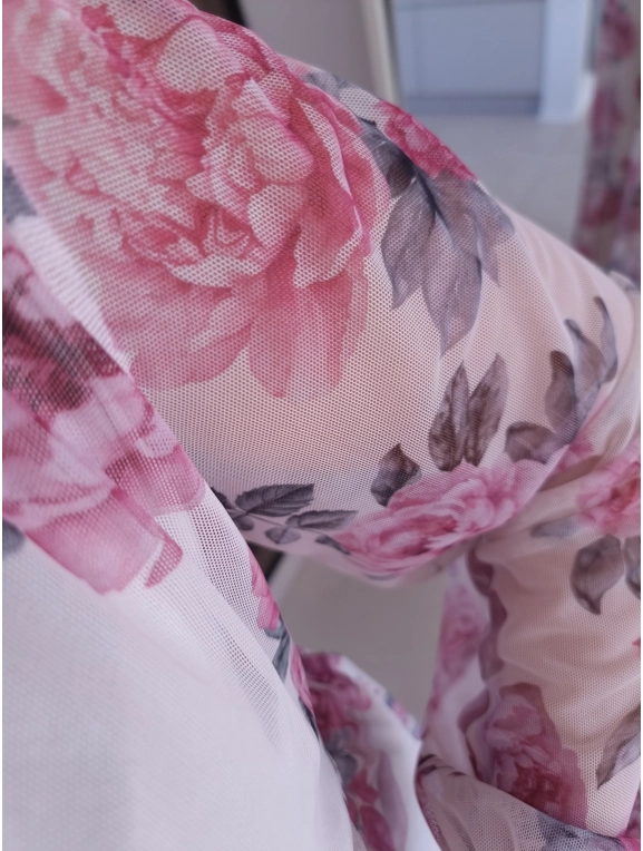 Sukienka siateczkowa w kwiaty ELEGANCKA HERA