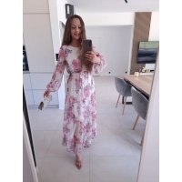 Sukienka siateczkowa w kwiaty ELEGANCKA HERA