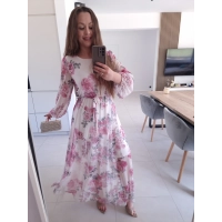 Sukienka siateczkowa w kwiaty ELEGANCKA HERA