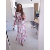 Sukienka siateczkowa w kwiaty ELEGANCKA HERA