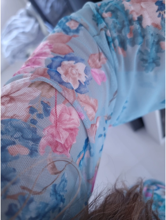 Sukienka siateczkowa w kwiaty ELEGANCKA HERA