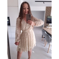 Sukienka REBECA koronka BEŻ
