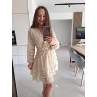 Sukienka REBECA koronka BEŻ