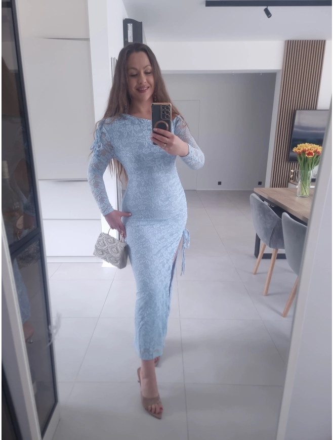 Sukienka KIM błękit ciążowa koktajlowa M L na komunie/wesele