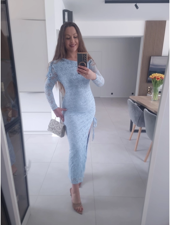 Sukienka KIM błękit ciążowa koktajlowa M L na komunie/wesele