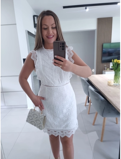 Sukienka DIANA biała M/L KORONKA