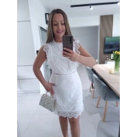 Sukienka DIANA biała M/L KORONKA