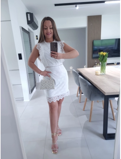 Sukienka DIANA biała M/L KORONKA