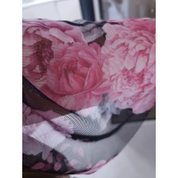 Sukienka siateczkowa KLARA 36-44 czarna peonie