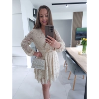 Sukienka REBECA koronka BEŻ 38-44
