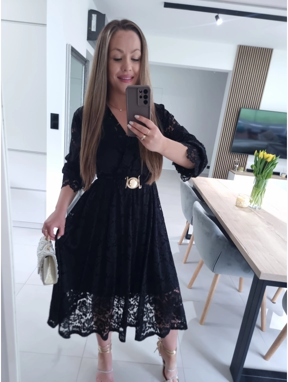Sukienka MIDI GLAM koronkowa  42-46 XL XXL PLUS SIZE