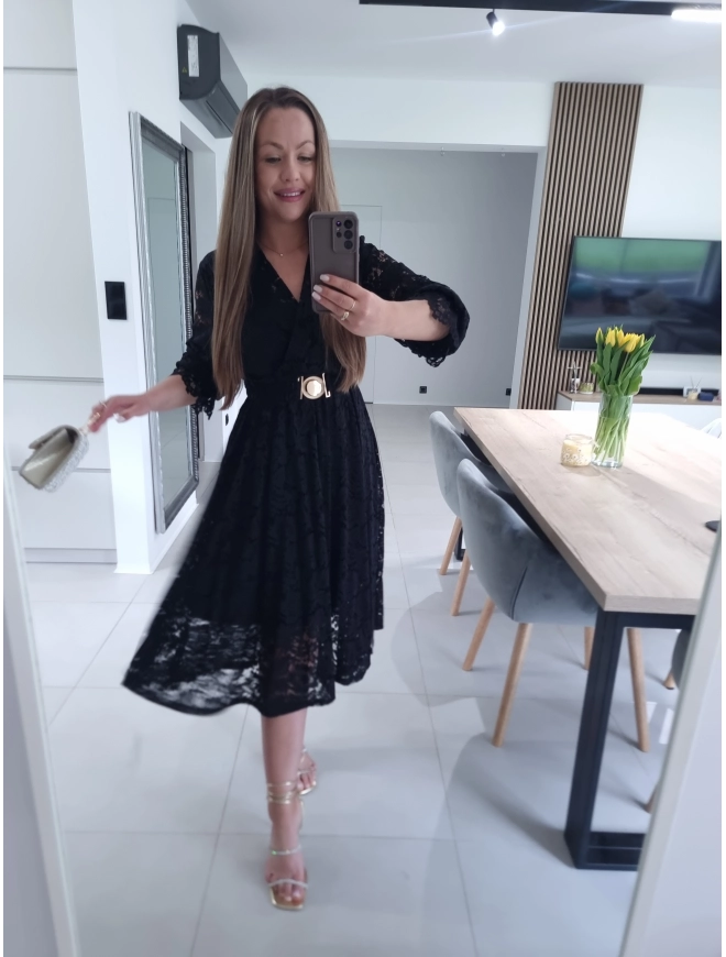 Sukienka MIDI GLAM koronkowa  42-46 XL XXL PLUS SIZE