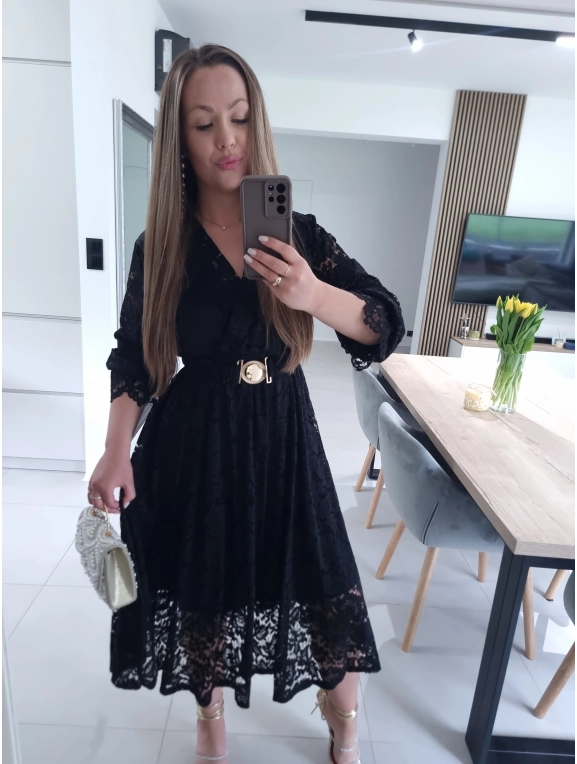 Sukienka MIDI GLAM koronkowa  42-46 XL XXL PLUS SIZE