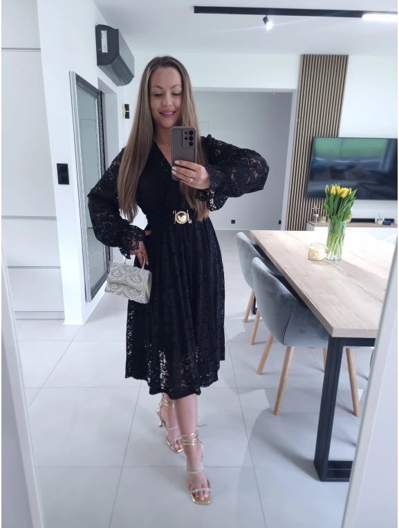 Sukienka MIDI GLAM koronkowa  42-46 XL XXL PLUS SIZE