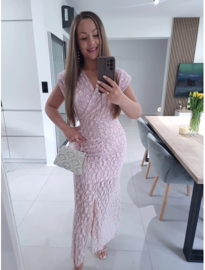 Sukienka TAMARA M L XL z rozcieciem midi