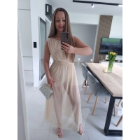 Sukienko kombinezon CLAUDIA XS S M L beż