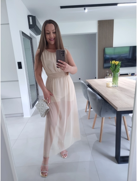 Sukienko kombinezon CLAUDIA XS S M L beż
