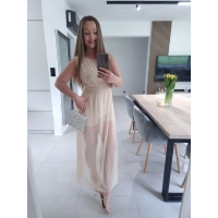 Sukienko kombinezon CLAUDIA XS S M L beż