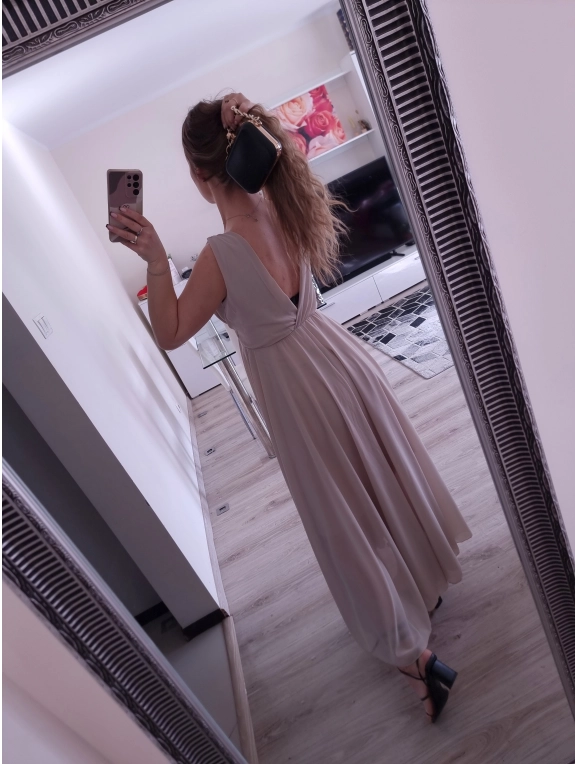 Sukienka JULIETA MAXI elegancka błękit 36-42